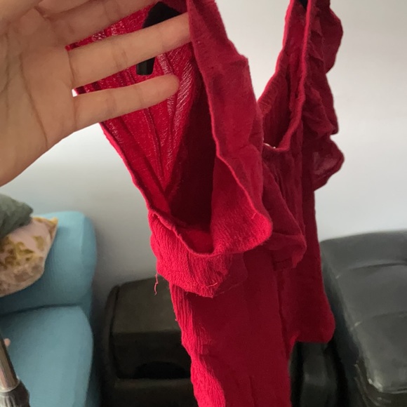 Red Streetwear Society Flowy Off Shoulder Top - Picture 4 of 12